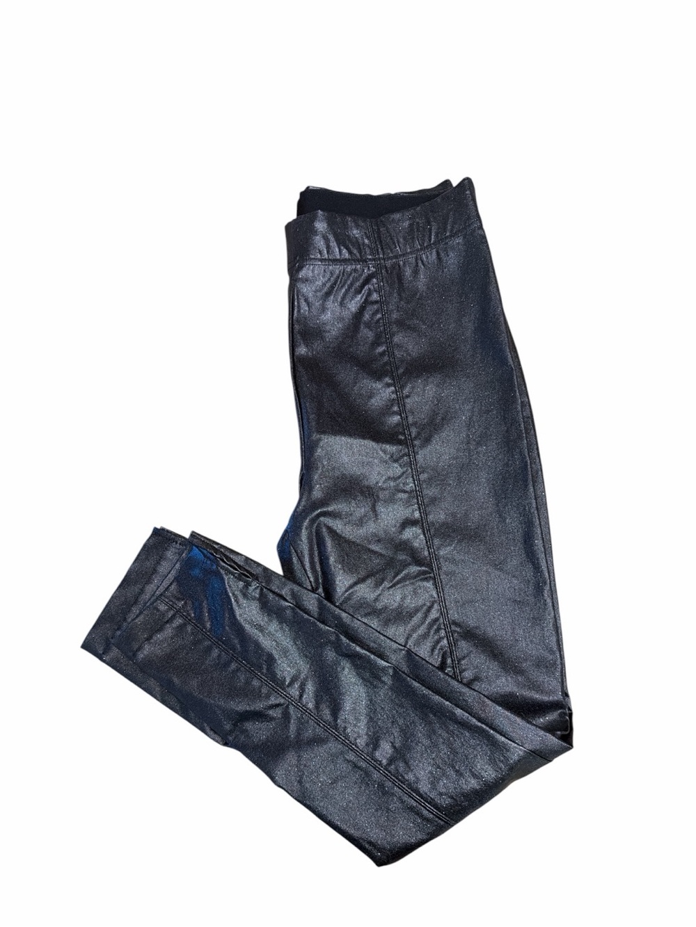 Sleek HUE Black Coated High Rise Cigarette Pants L NWT - Picture 3 of 8